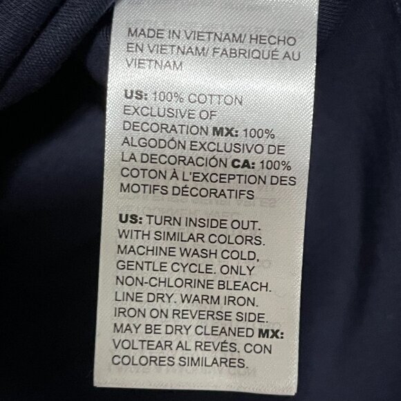 Chicos Womens Flutter Sleeve Eyelet Blouse Size L Navy Blue Coastal Grandma Boho - Picture 6 of 7